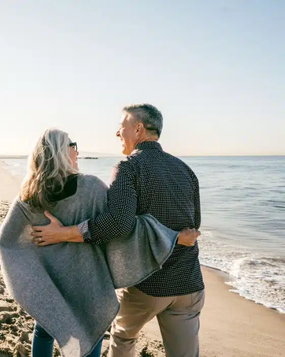 old couple at the beach
